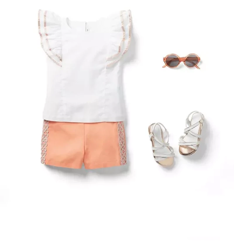 Metallic Trim Strap Sandal