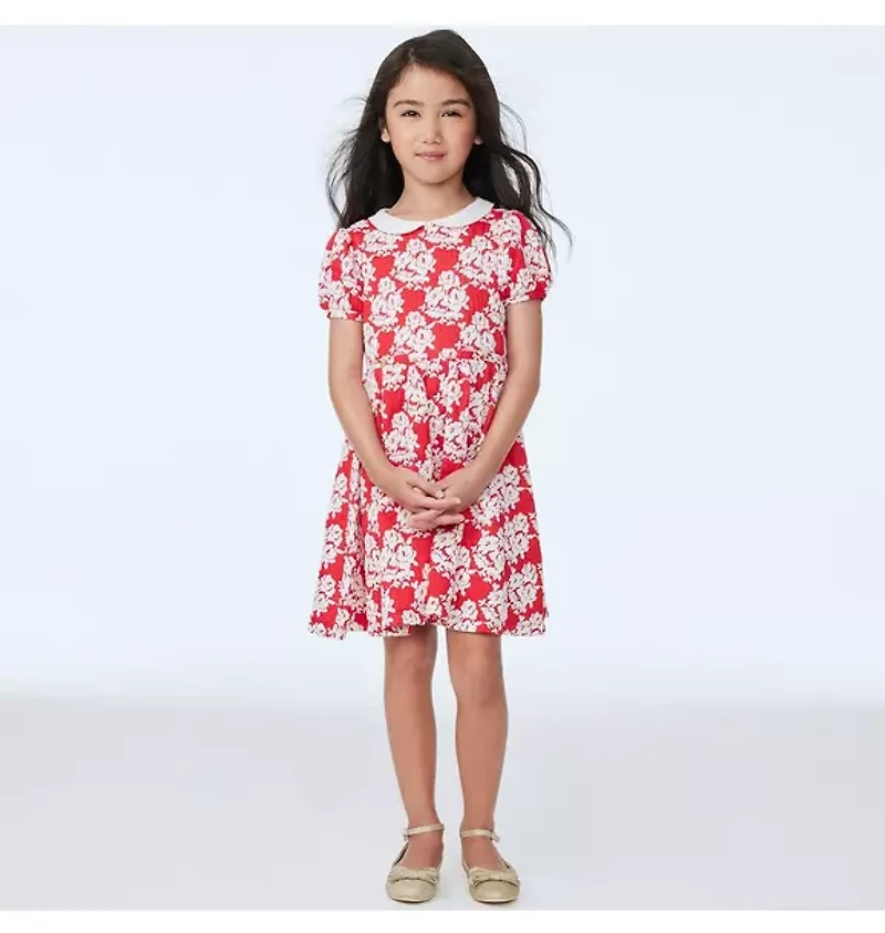 Rose Jacquard Collar Dress