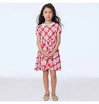Rose Jacquard Collar Dress