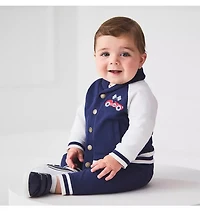 Baby Race Car Shawl Collar Cardigan