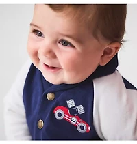 Baby Race Car Shawl Collar Cardigan