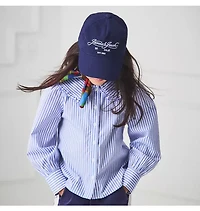 Striped Ruffle Collar Top