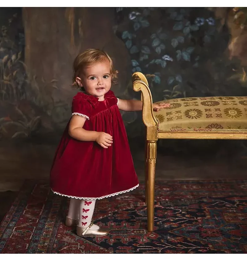 The Holiday Velvet Baby Dress
