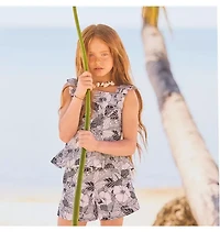 Palm Bloom Peplum Top