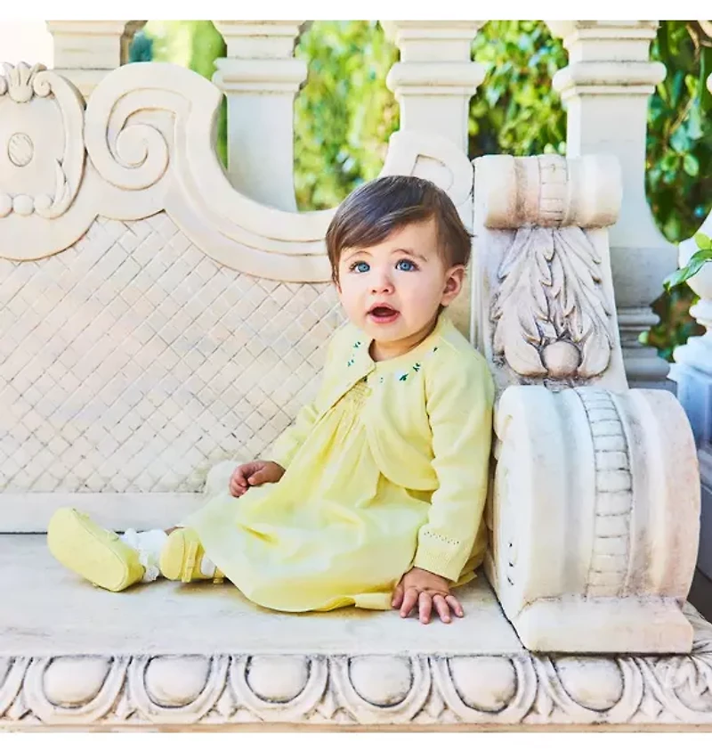 Baby Embroidered Floral Cropped Cardigan