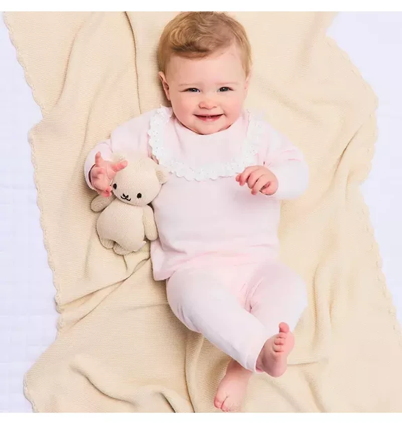 Baby Eyelet Trim Matching Sweater Set