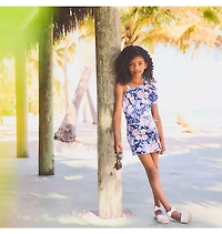 Pineapple Floral Wrap Skort