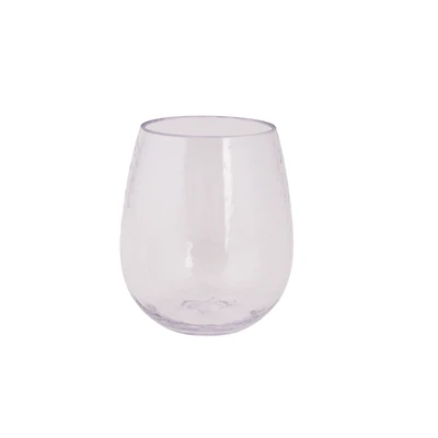 Hometrends Verre à Vin Sans Pied Acrylique Clair Martelée 498mL