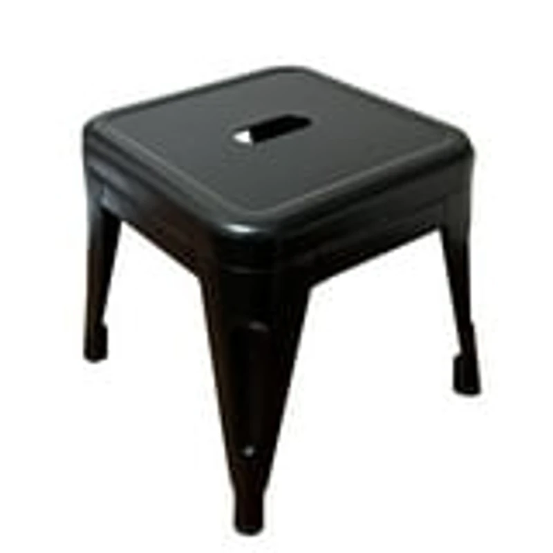 Homeworks 12" Black Metal Stool – Backless, 1-Pack, Indoor/Outdoor Use