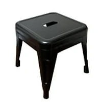 Homeworks 12" Black Metal Stool – Backless, 1-Pack, Indoor/Outdoor Use
