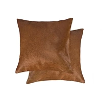 COUSSINS TORINO EN PEAU DE VACHE 18"X18" 2 PQT