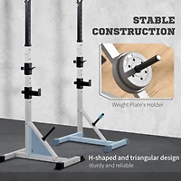 Soozier Pair of Steel Home Gym Exercise Barbell Rack Holder Free Weight Lifting