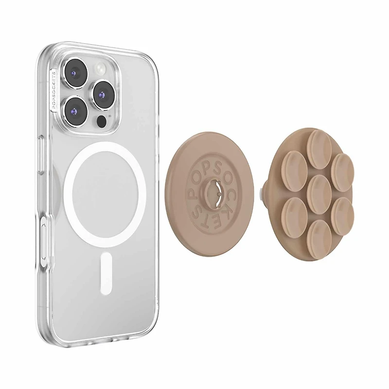 PopSockets PopGrip Suck-up for MagSafe Round with Adapter Latte