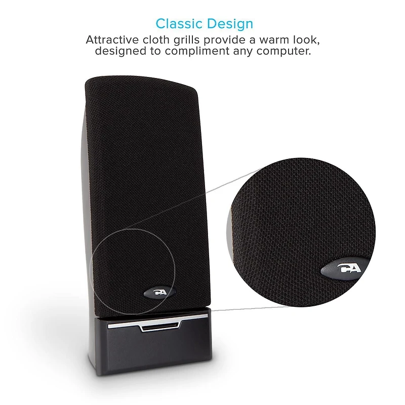 Cyber Acoustics CA2014 4W 2pc Desktop Speakers -Black