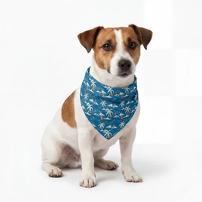 Bandana pour chien One Paw, imprimé surf, léger, plusieurs tailles, bleu
