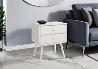 Monarch Specialties Accent Table, Bedroom, End, Living Room, Nightstand, Side Table, Storage Drawer, White Laminate, Modern, Contemporary
