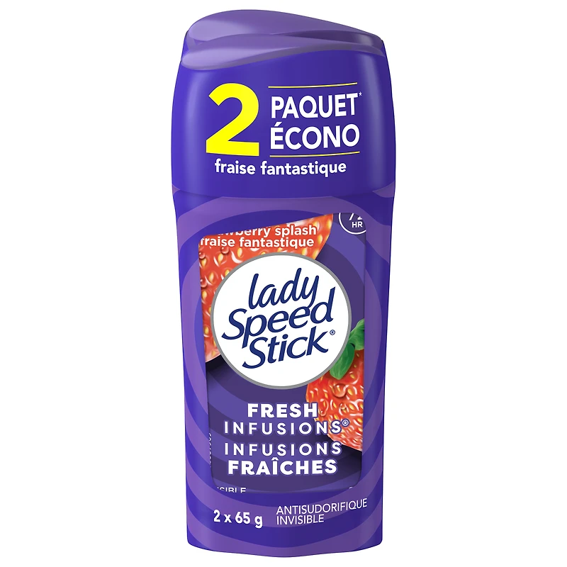 Lady Speed Stick Antiperspirant, Strawberry Splash Scent, 65 g (2 Pack)