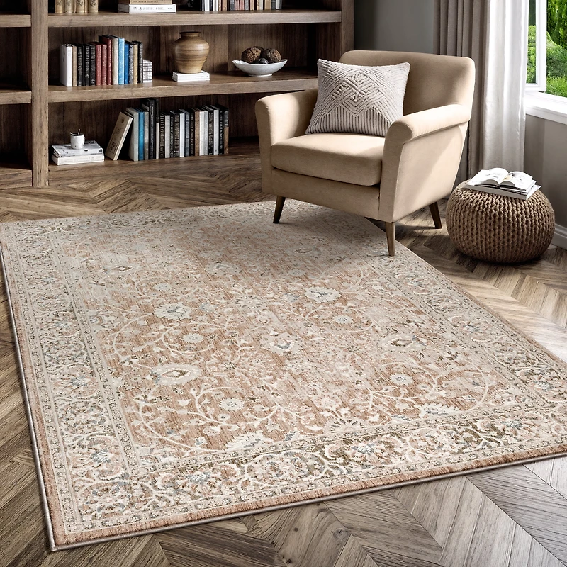 Mainstays Flow Beige Area Rug, 5’ x 7’