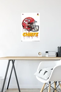 NFL Kansas City Chiefs - Drip Helmet 20 Wall Poster, 14.725" x 22.375" Framed