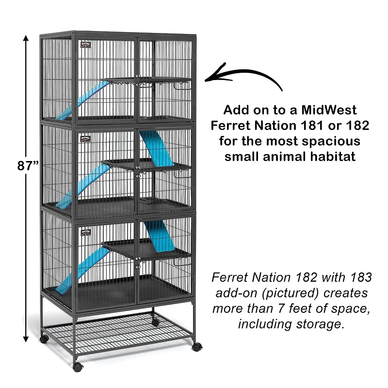 MidWest Ferret Nation 36"x25"x24.5" Add On Unit Small Animal Cage