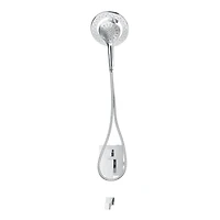 The akuaplus® 3-way diverter Pressure Balance Bath Shower Valve Set square with Magnetic Hand Shower 3 settings with Shower head, and Spout chrome finish