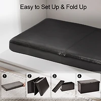 Homy Casa Folding Set of 2 Board Game Storage Bench – Convenient Seat and Organizer for Games and Cards
