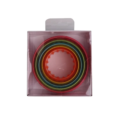 Set de 5 emporte-pièces ronds pour biscuits, multicolore, en plastique, Une façon de célébrer