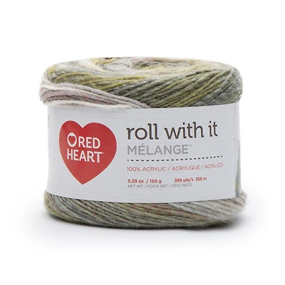Red Heart® Roll with it melange™ #4 Worsted (Medium) Acrylique Fil, 5.29oz/150g 389 Yards