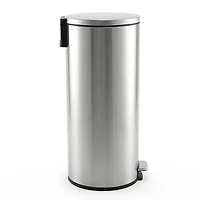Poubelle de cuisine Better Homes & Gardens, 30 litres, en acier inoxydable, ronde, à pédale, avec couvercle à fermeture douce, argentée