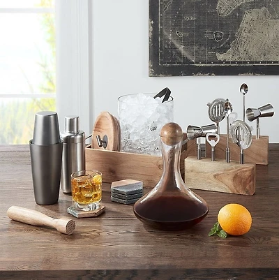 Better Homes & Gardens Glass Wine Decanter with Wooden Sphere Stopper, 85 oz Volume Capacity
