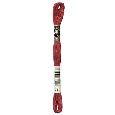 DMC coton 6 brins fil à broder, 8 m (8.7 yd), rouge