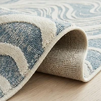 Rug Branch Nomad Abstract Indoor Area Rug, Blue Beige, Coastal - Living Room, Bedroom, Dining Room, and Kitchen