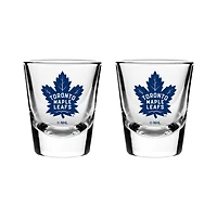 OFFICIALLY LICENSED NHL 2-PACK SHOT GLASS TORONTO MAPLE LEAFS