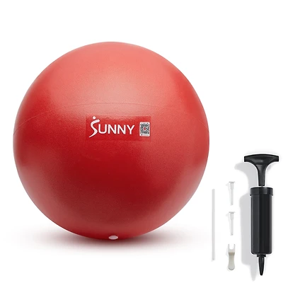 Sunny Health & Fitness Premium 9" Mini Exercise Ball, Extra Thick Anti-Burst PVC for Core, Yoga, Pilates, Barre, Physical Therapy, Balance, Flexibility | Non-Slip & Orderless - SF-EB01-RD