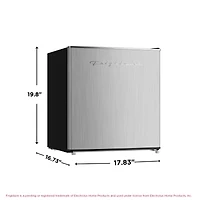 Frigidaire 1.6 Cu. ft. Compact Retro Refrigerator with Freezer Compartment, Platinum Mini Fridge with Chrome Trim for Bedroom, Dorm, Office, Apartment