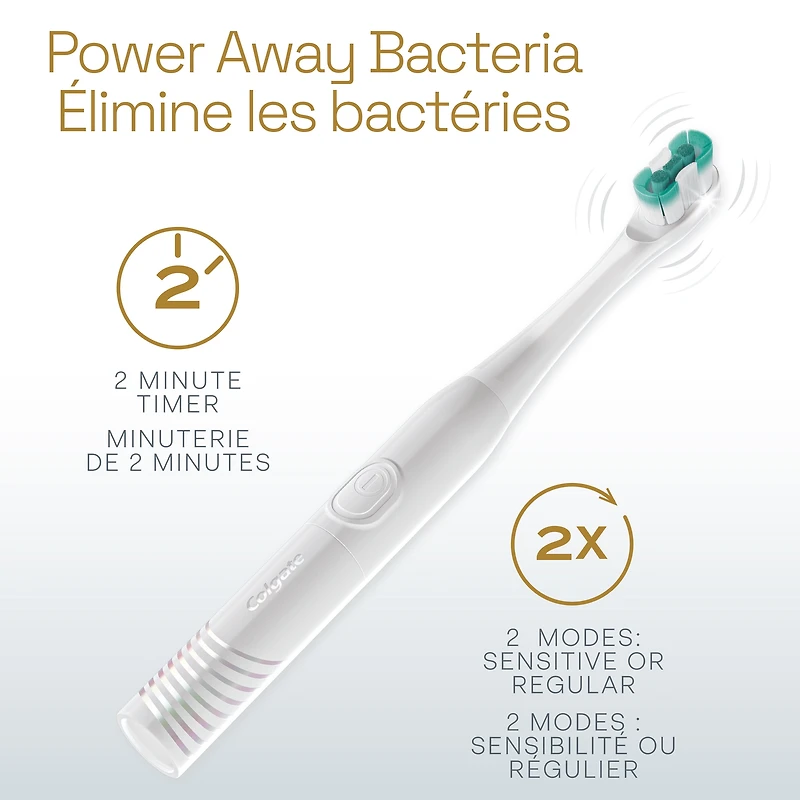 Colgate Total Battery Replacement Toothbrush Heads, White, 2 Pack