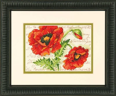Poppy Pair Counted Cross Stitch Kit by Dimensions