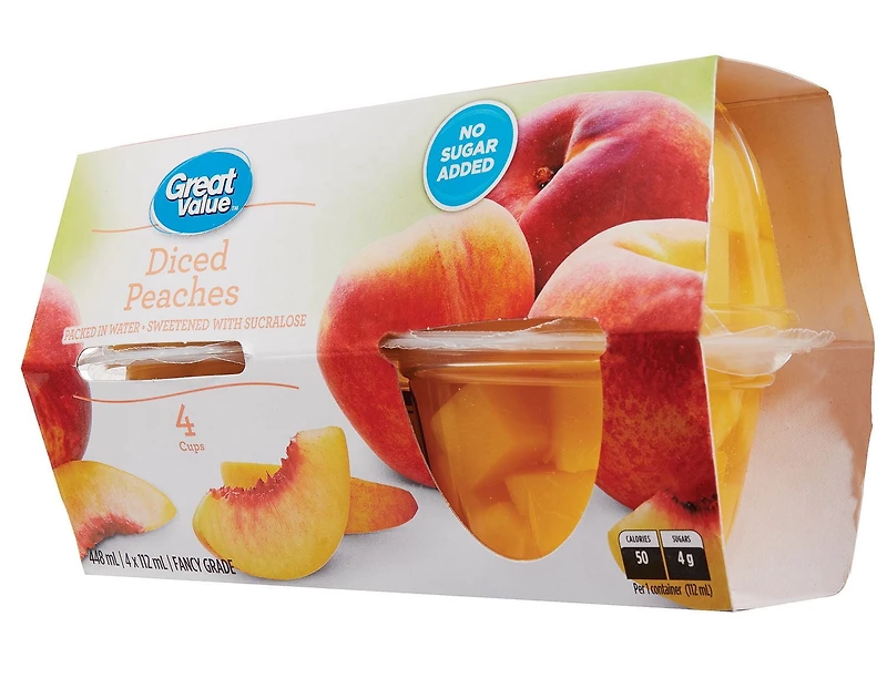 Great Value Diced Peaches Fruit Bowl
