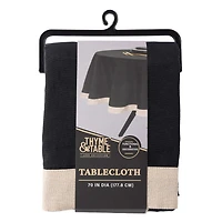 Thyme & Table Round Tablecloth 70", Black & Gold