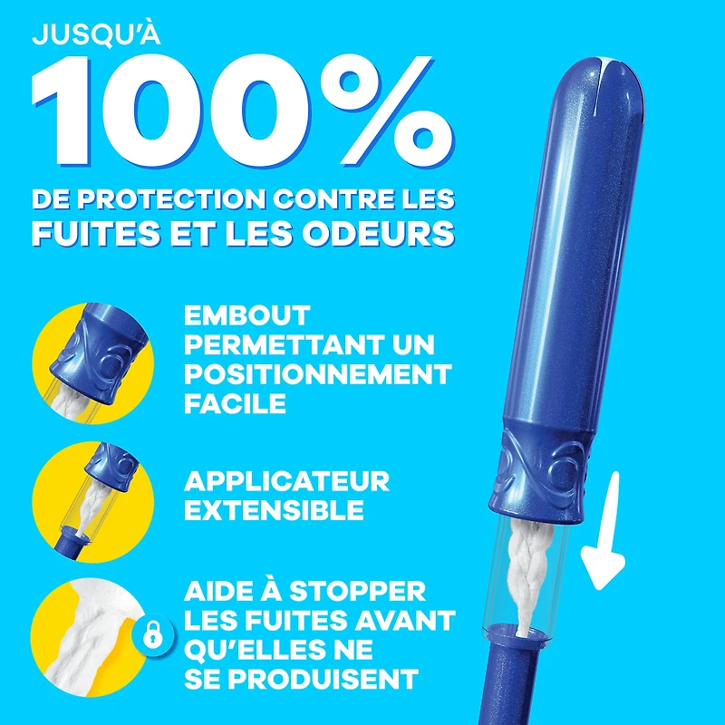 Tampax Tampons Pearl Compacts, avec Tresse LeakGuard & Applicateur Extensible, Absorption Super, Applicateur Extensible Compact, Non Parfumés