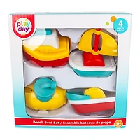 PLAY DAY PL Nouveau Jeu de Bateaux de Plage (4 pièces) – Jouets d’extérieur pour sable et plage
