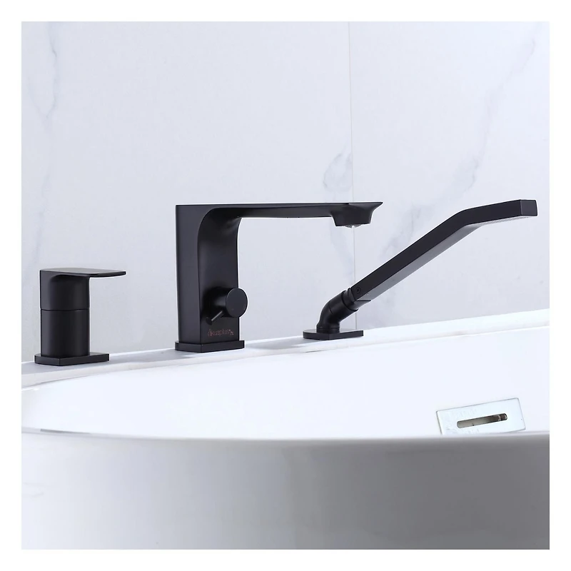 akuaplus® Roman Bathtub Faucet ELENA with Hand Shower in solid brass - 3 Pieces.