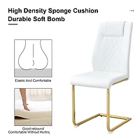 Noble House Modern style white PU dining chairs (4 per box) - featuring a mesh backrest design