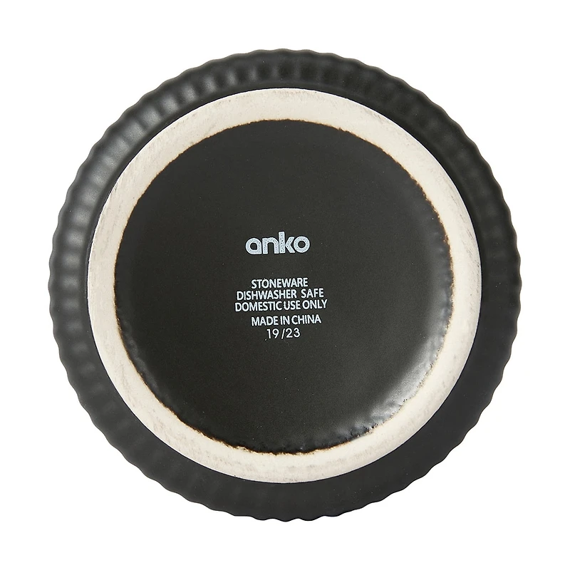 Anko Large Black Ribbed Canister