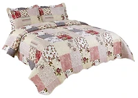 Marina Decoration Rich Printed Embossed Pinsonic Coverlet Bedspread Ultra Soft Bedding Summer Quilt Set with Shams