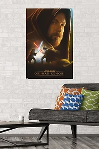 Star Wars: Obi-Wan Kenobi – Obi-Wan Collage 22.375" x 34" Wall Poster with Beechwood Magnetic Frame, by Trends International