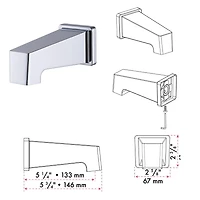 The akuaplus® 3-way diverter Pressure Balance Bath Shower Valve Set square with Magnetic Hand Shower 3 settings with Shower head, and Spout chrome finish