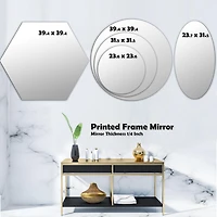 Designart 'Splash Blue Indigo' Modern Oval Wall Mirror - Leaves 24x36