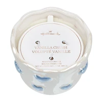 12oz Ceramic Blue Heart Candle, 3-Wick