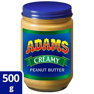 Adams 100% Natural Creamy Peanut Butter 500g